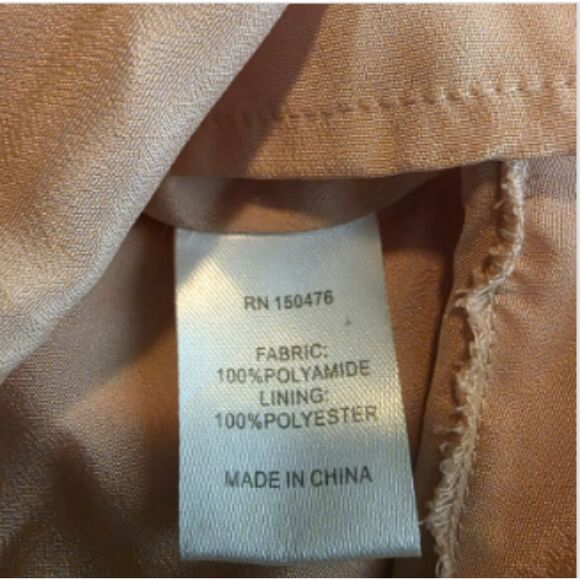 CROSBY by Mollie Burch Dress Cross Back Nude Sheer Lace Neon Pink/Orange Zipper - Picture 3 of 6